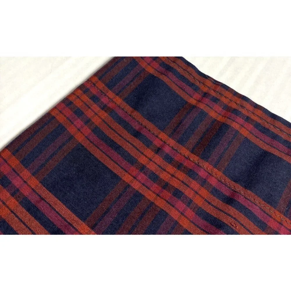 Custom XL Pillowcase Cushion Cover Tartan Plaid Red Pink Navy Blue Body Vintage